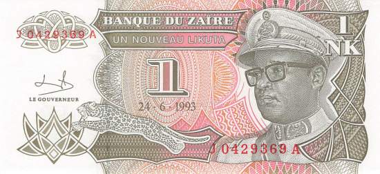 Zaire p47 1 Likuta 1993 front